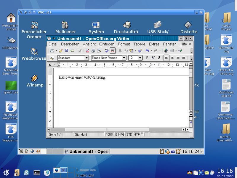 800px VNC in KDE