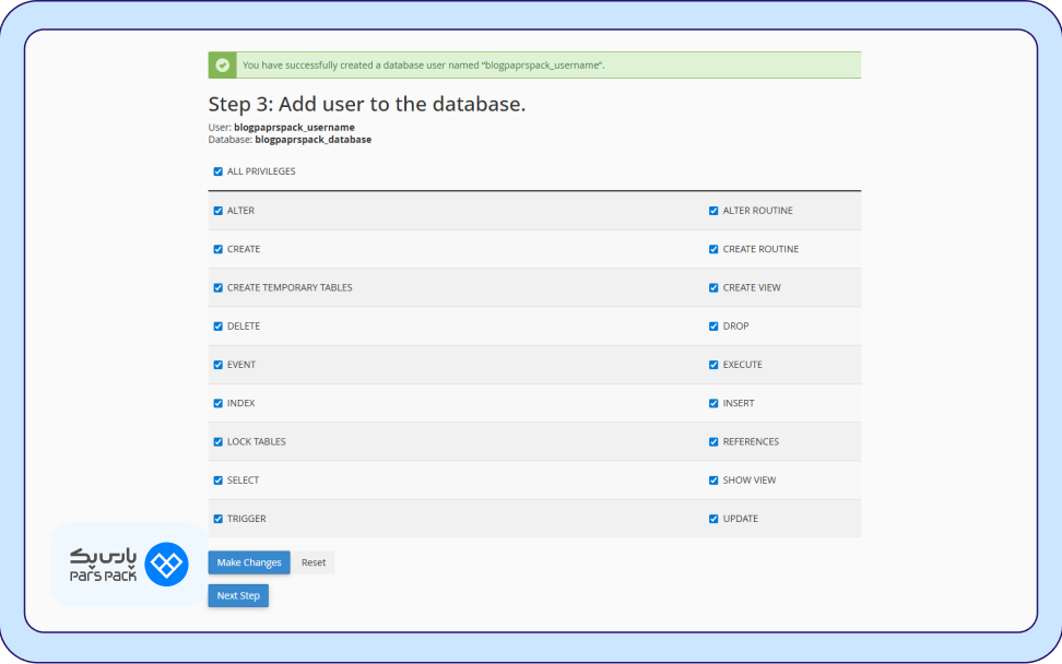 ساخت User جدید برای Database ساخت کاربر جدید برای دیتابیس