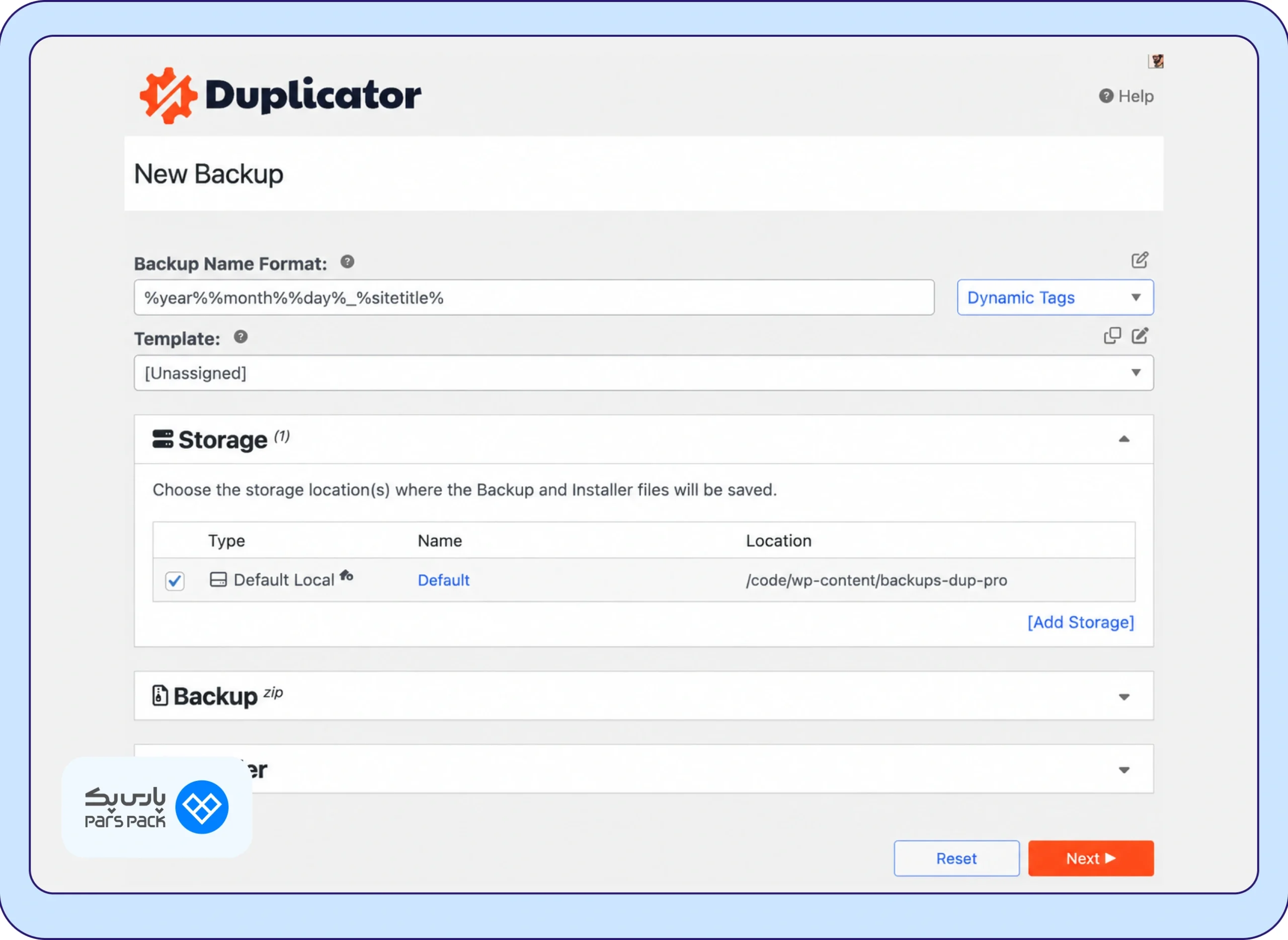 ایجاد بکاپ جدید در Duplicator ایجاد بکاپ جدید در Duplicator