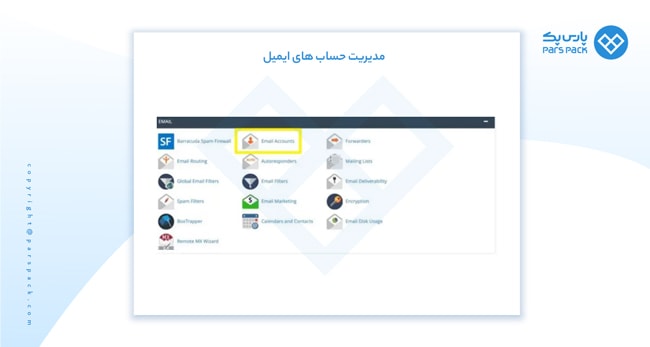 مدیریت Email در سی پنل