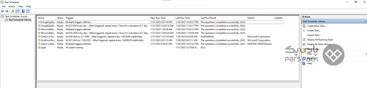 فعال سازی Task Scheduler ویندوز