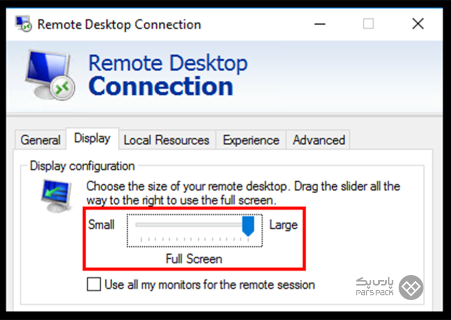 آموزش تغییر رزولوشن در Remote Desktop Connection