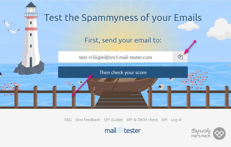 Mailtester Score آموزش تست ایمیل با وب سایت Mail-Tester - پارس پک