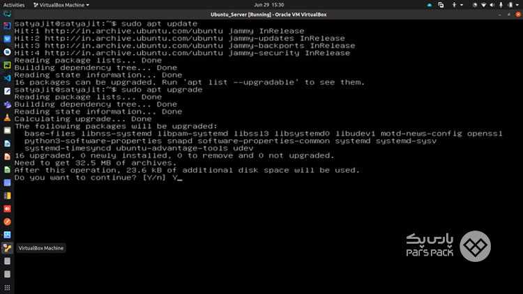 مراحل نصب محیط گرافیکی در Ubuntu