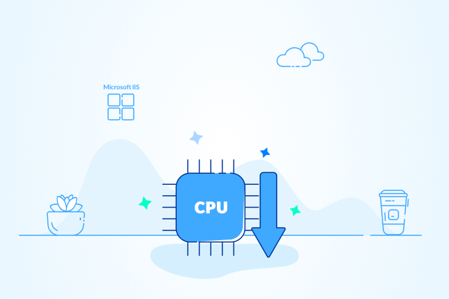 المان آبی CPU برای نمایش محدود کردن مصرف CPU در IIS