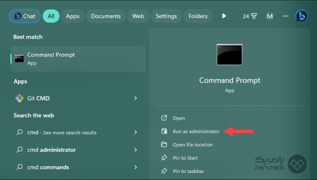 صفحه باز کردن Command Prompt در ویندوز