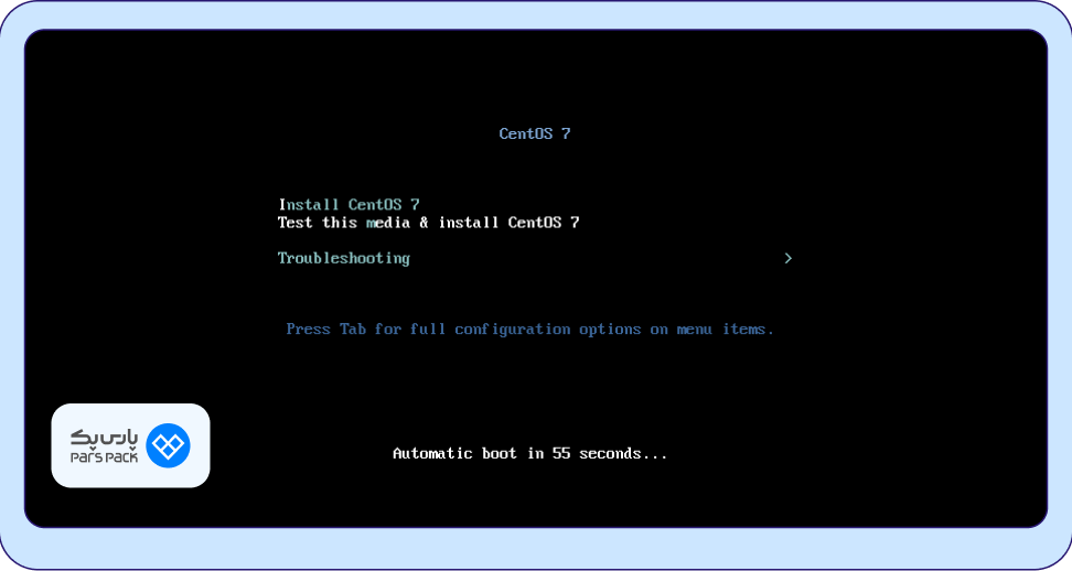 انتخاب گزینه Install CentOS 