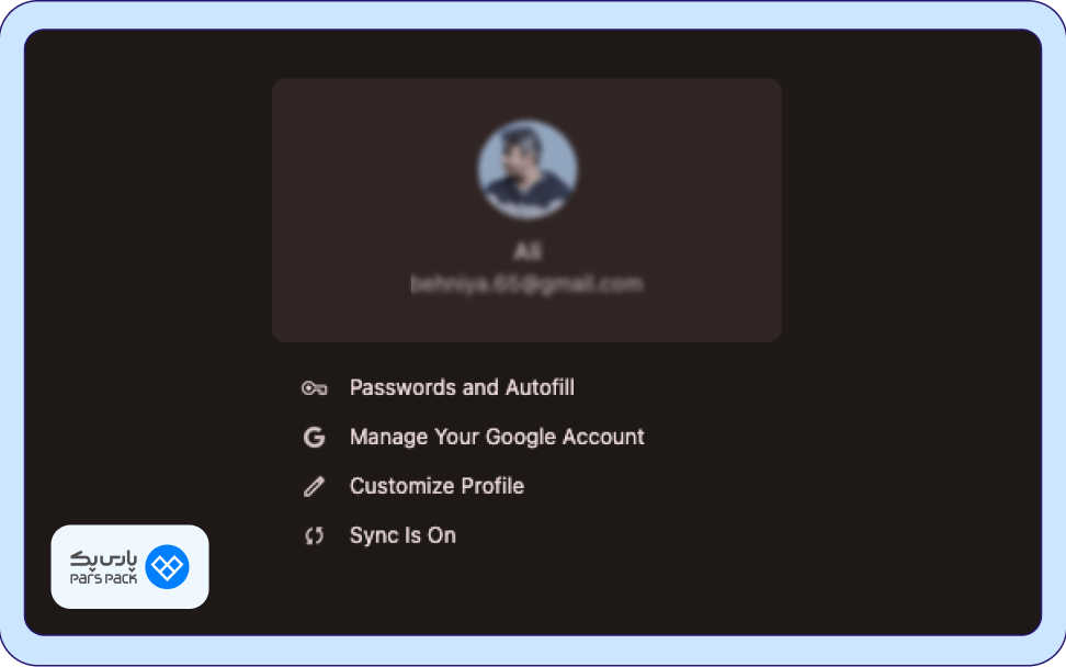 گزینه Passwords and Autofill