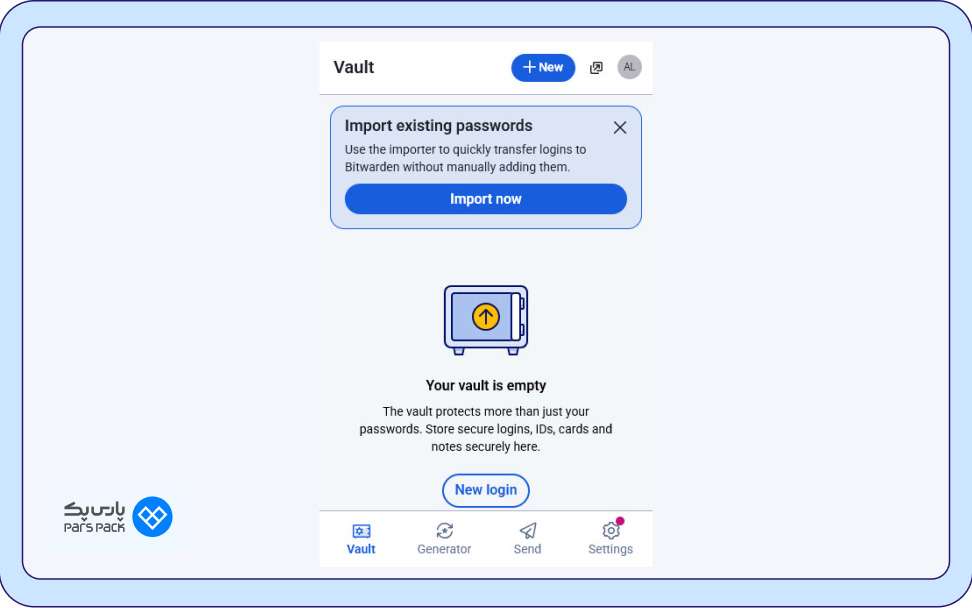 گزینه Log in with Master Password