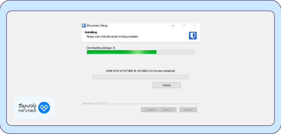 تأیید و کلیک روی دکمه Install