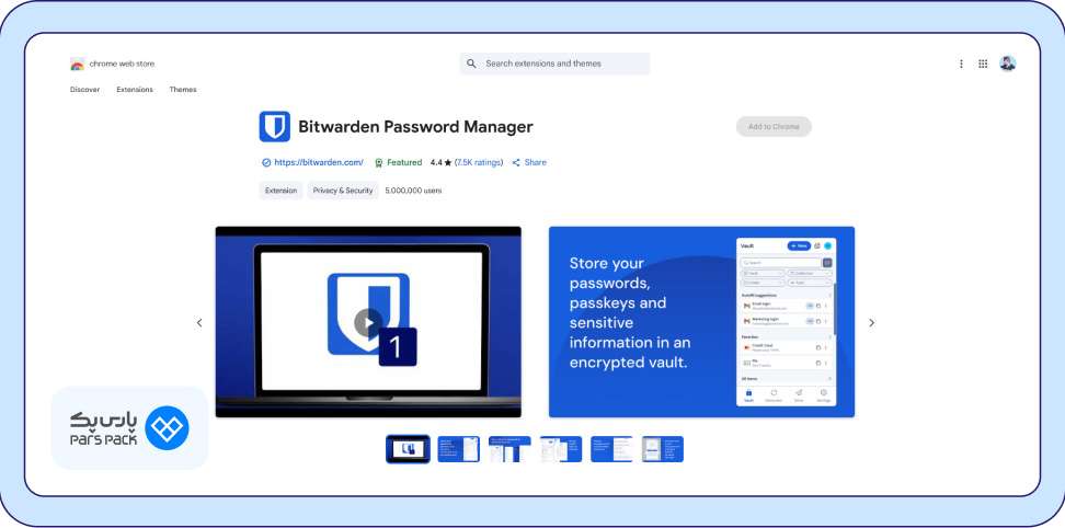 انتخاب گزینه Add to Chrome