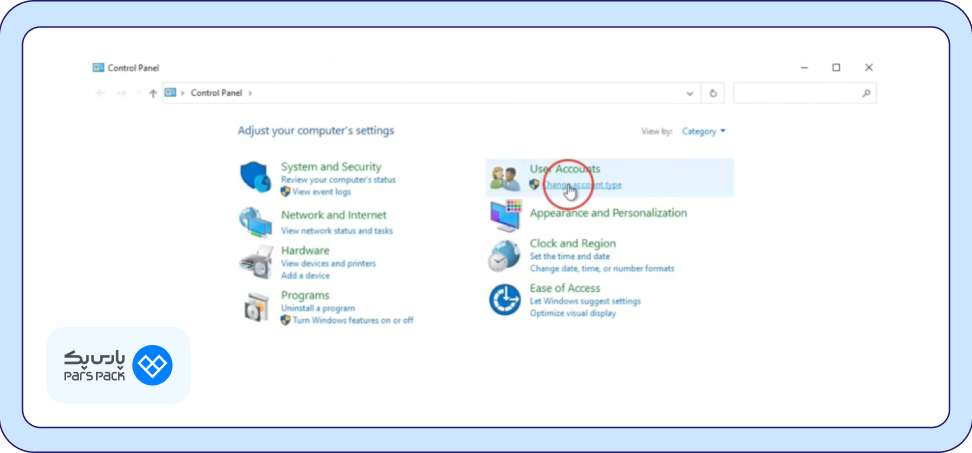 در Accounts از منوی سمت چپ روی گزینه Sign-in options کلیک کنید.
