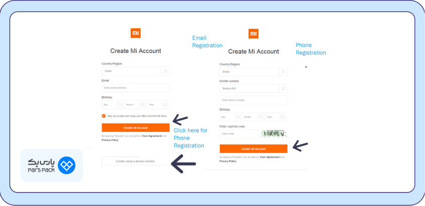 ایجاد اکانت جدید حساب کاربری جدید ایجاد کنید
