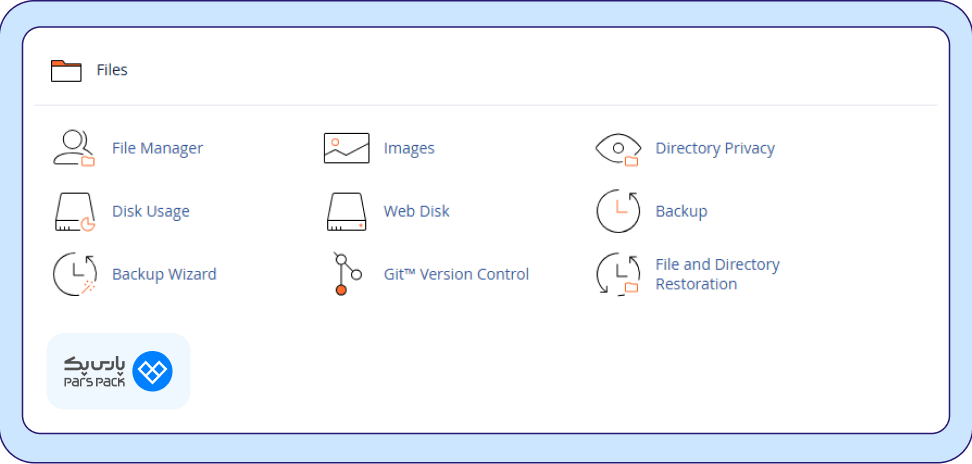 بخش Files و قسمت File Manager