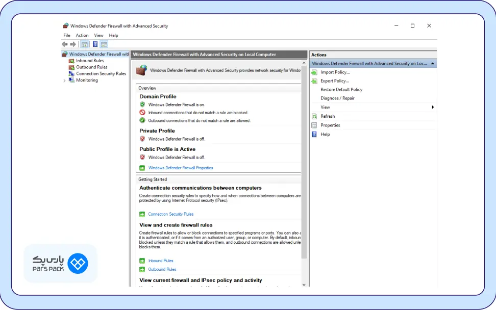 نحوه آپلود نرم‌افزار در فایروال ویندوز 