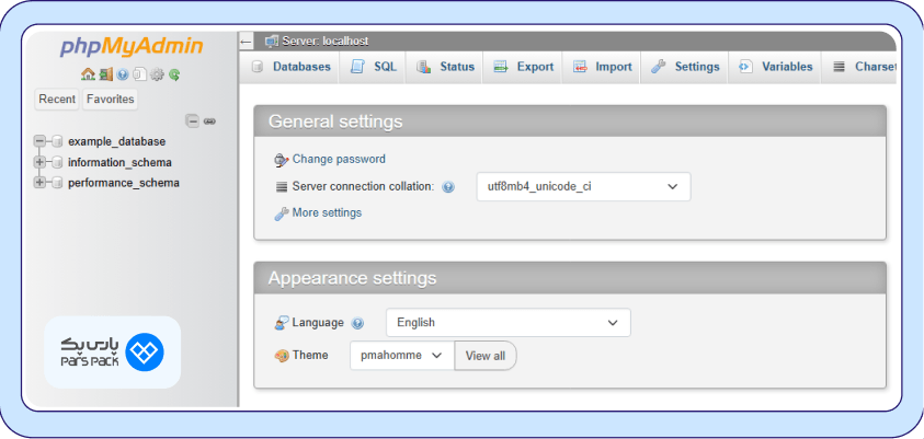 مدیریت دیتابیس با phpMyAdmin ورود به محیط مدیریت دیتابیس از طریق phpMyAdmin