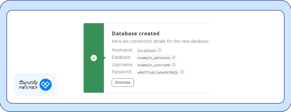 اطلاعات دیتابیس و یوزر اطلاعات دیتابیس