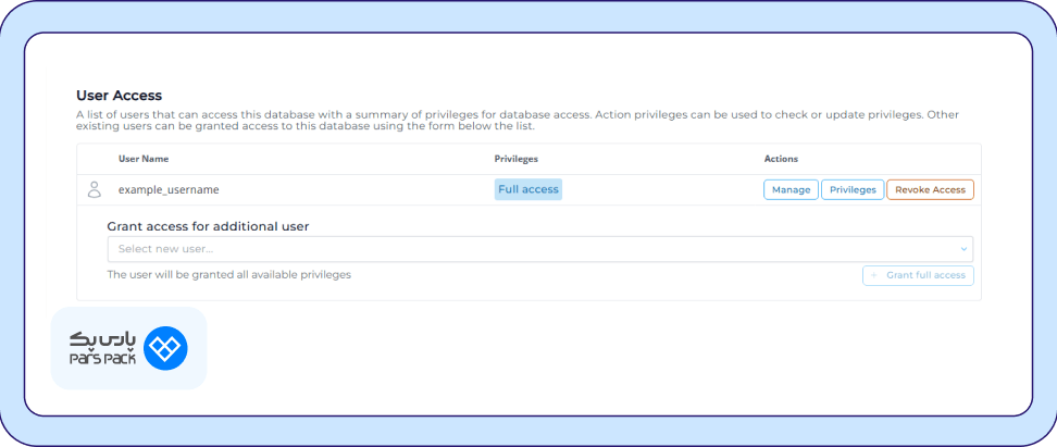 تغییر سطح دسترسی کاربر دیتابیس تغییر سطح دسترسی کاربر دیتابیس