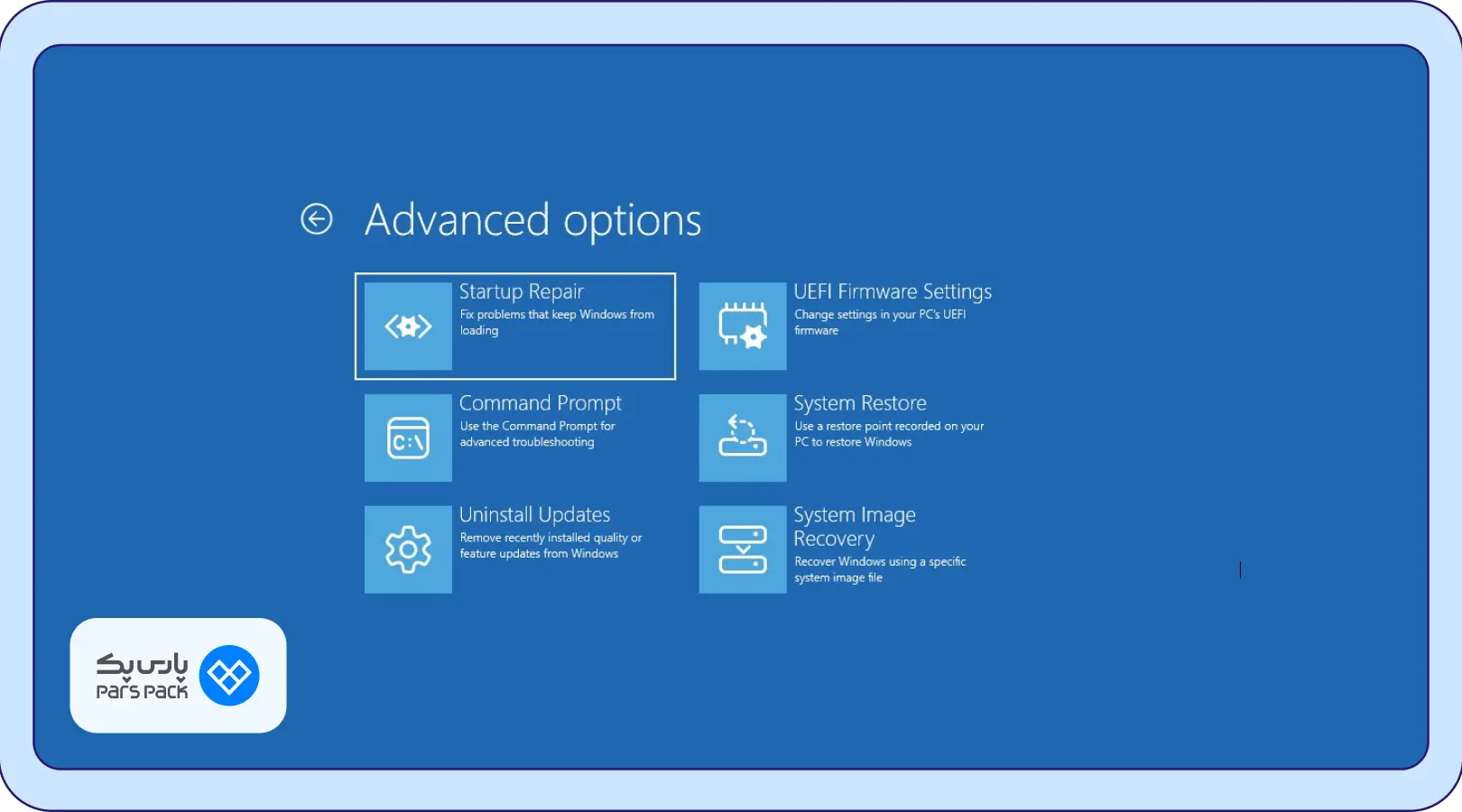  Startup Repair در حالت نجات