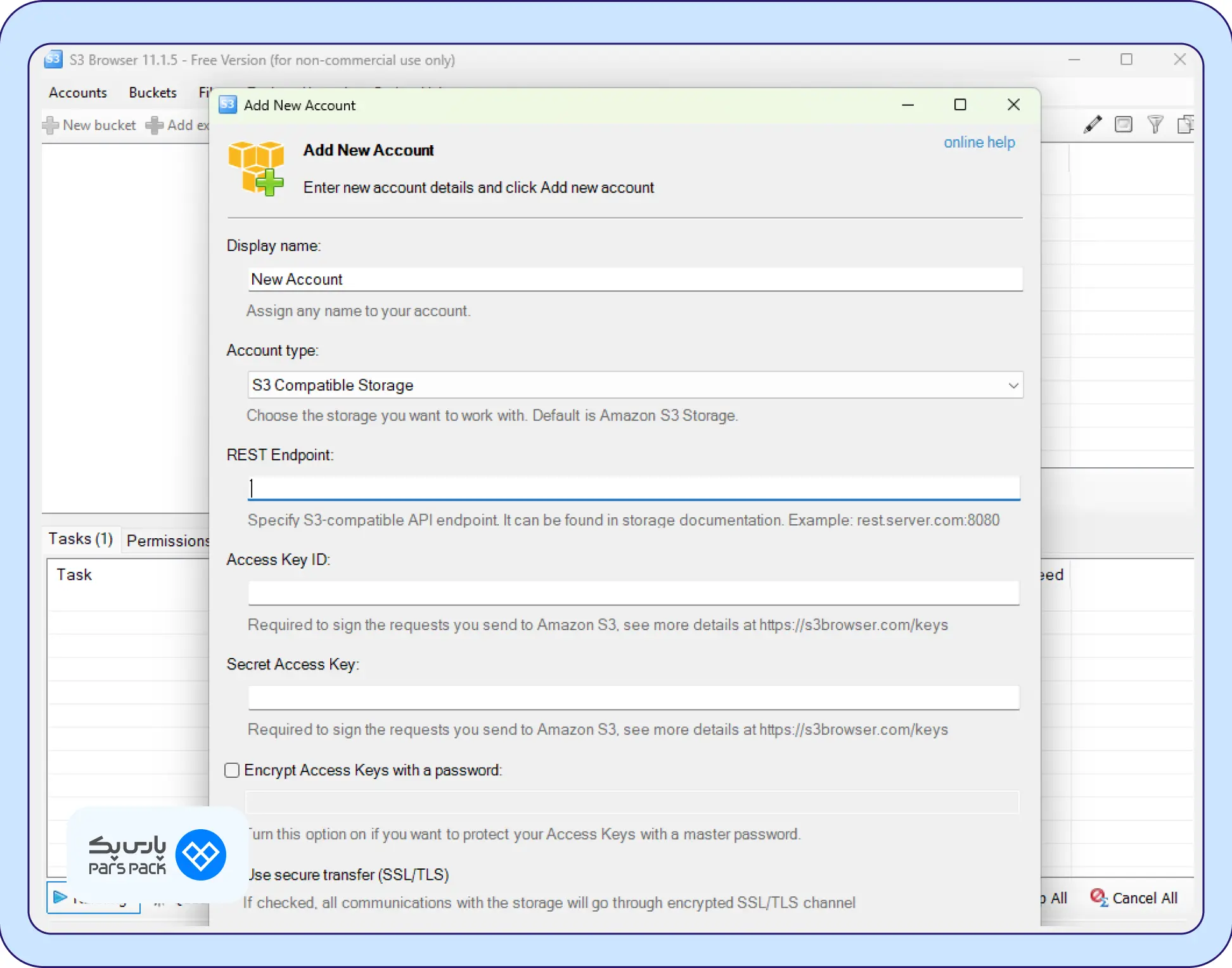 وارد مسیر Accounts > Add new account شوید