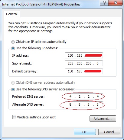 تنظیمات DNS در کارت شبکه ویندوز سرور