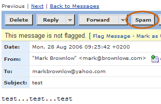 reportspam_yahoo مشکل spam در یاهو