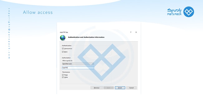 13-allow-access دسترسی به کاربرد در server manager
