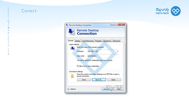 اتصال به remote desktop windows 7