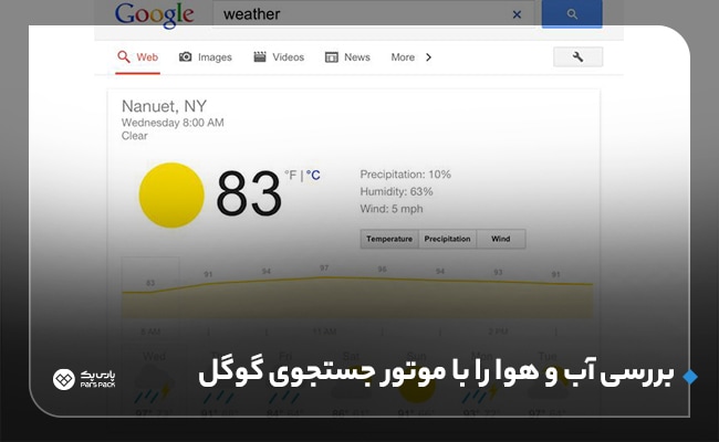 آموزش جستجوی آب و هوا در گوگل