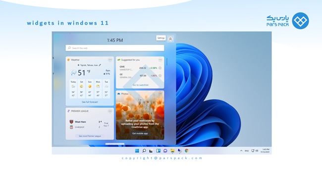 Reviwe Windows11 6 ویجت ها در ویندوز 11